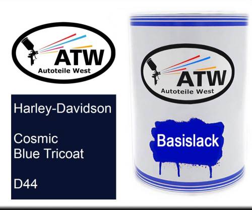 Harley-Davidson, Cosmic Blue Tricoat, D44: 500ml Lackdose, von ATW Autoteile West.